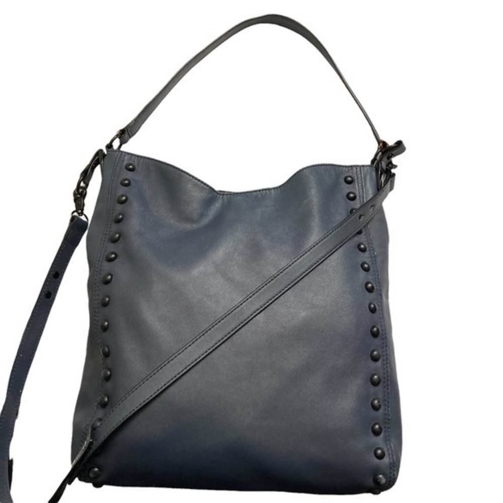 Loeffler Randall blue leather too handle crossbody bag